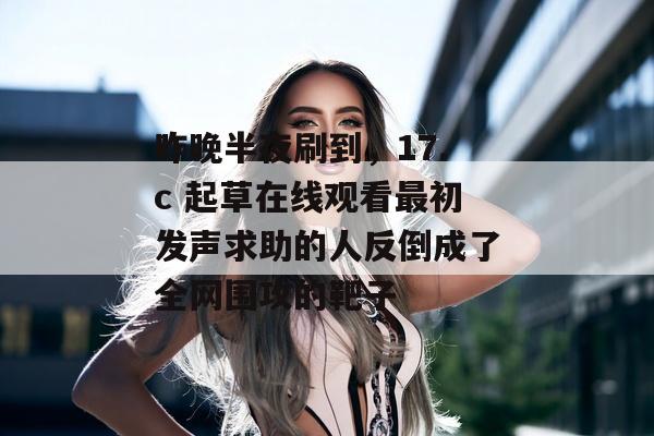 昨晚半夜刷到，17.c 起草在线观看最初发声求助的人反倒成了全网围攻的靶子